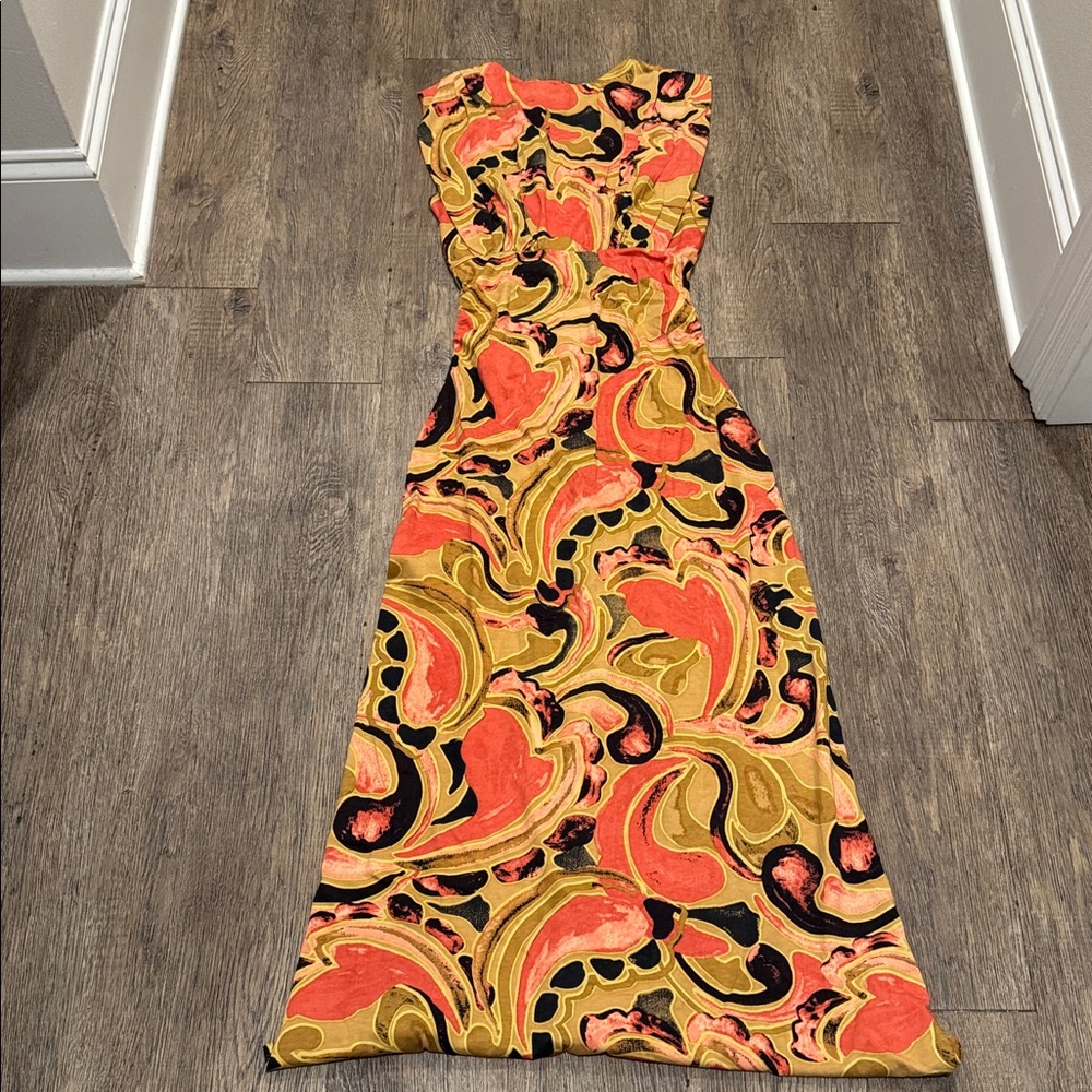 Cleobella DONNA Ankle Dress Osario print Multicolor Swirl Maxi Dress - Picture 2 of 7